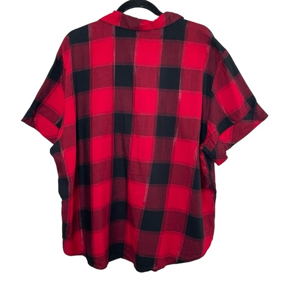 VICTORIA’S SECRET Buffalo Plaid Short-Sleeve Flannel Button Down, XXL - Picture 6 of 11